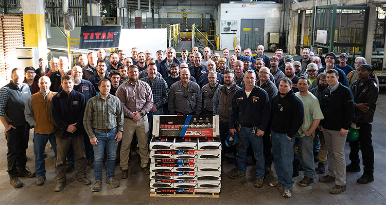 TAMKO Celebrates 80 Years of Innovation in Roofing Solutions Tamko staff with Titan Premium Architectural Shingles